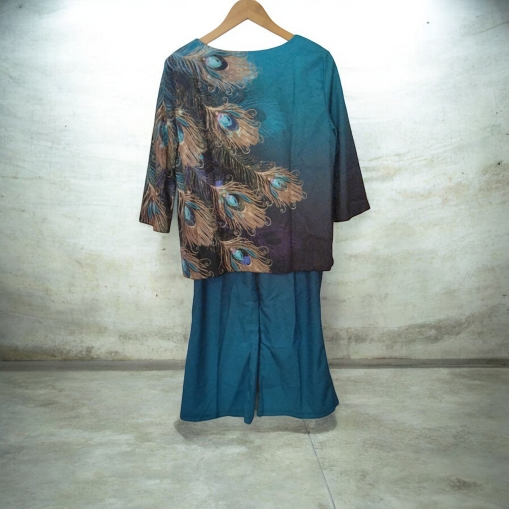 Two Piece Peacock Print